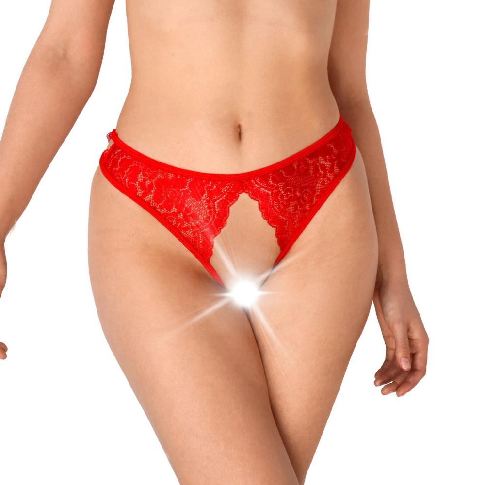 SO7466 Мереживні трусики з відкритим доступом Art of Sex - Mia, розмір XS-M, Червоний