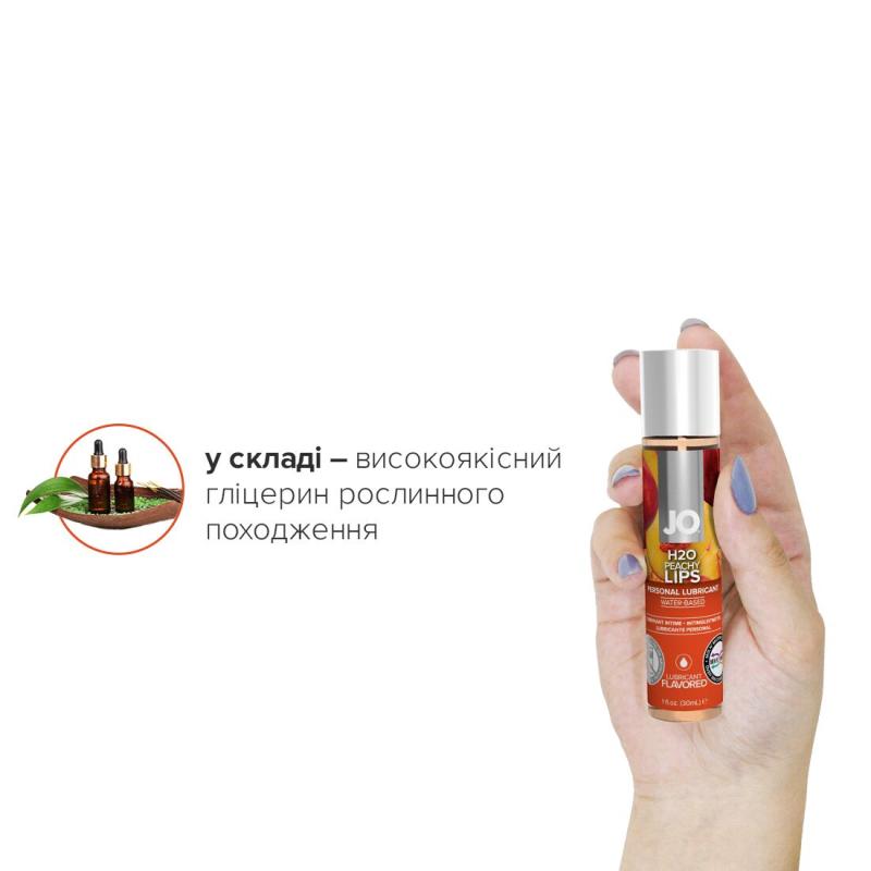SO1476 Смазка на водной основе System JO H2O — Peachy Lips (30 мл) без сахара, растительный глицерин