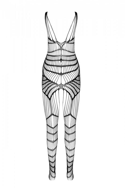 SO5331 Чорний ажурний бодістокінг зі складним вертикальним плетінням Casmir CA004