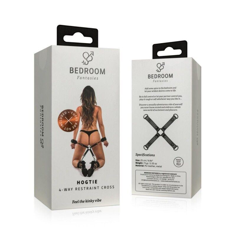 SO8812 Хрестовина Bedroom Fantasies Hogtie 4 - Way Restraint Cross - Black