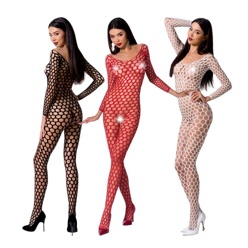 SO4157 Бодистокинг с крупной сеткой Passion BS077 red