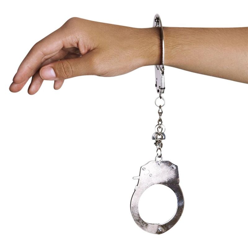 AD30400 Наручники металеві Adrien Lastic Handcuffs Metallic (поліцейські)
