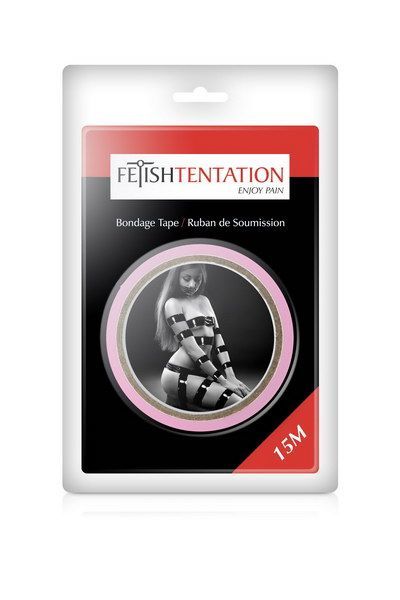 SO2236 Скотч для бондажа Fetish Tentation Rose (15 м), не липнет к коже и волоскам, только сам к себе