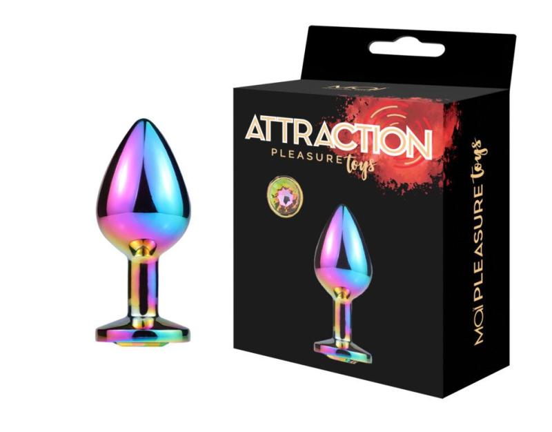SO6039 Металева анальна пробка MAI Attraction Toys №73 Rainbow