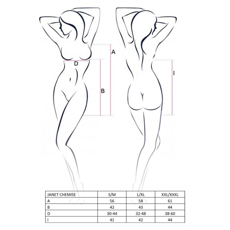 EL11802 Прозрачная сорочка беби долл JANET CHEMISE white S/M - Passion, трусики