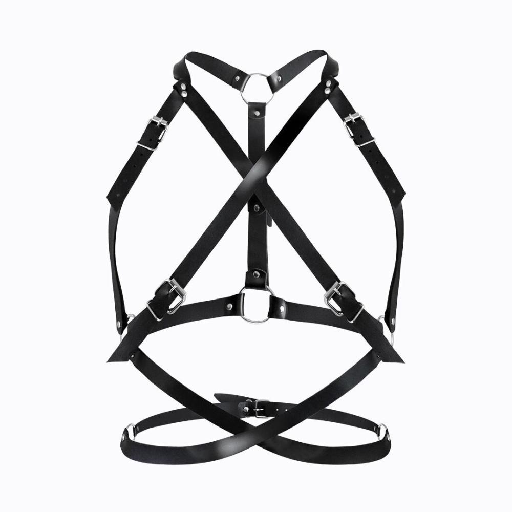 SO8399 Портупея жіноча Art of Sex - Agnessa Leather harness, Чорний L-2XL