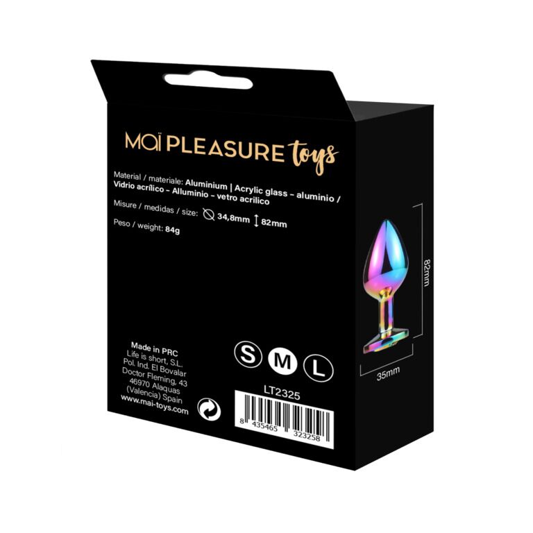 SO6039 Металева анальна пробка MAI Attraction Toys №73 Rainbow
