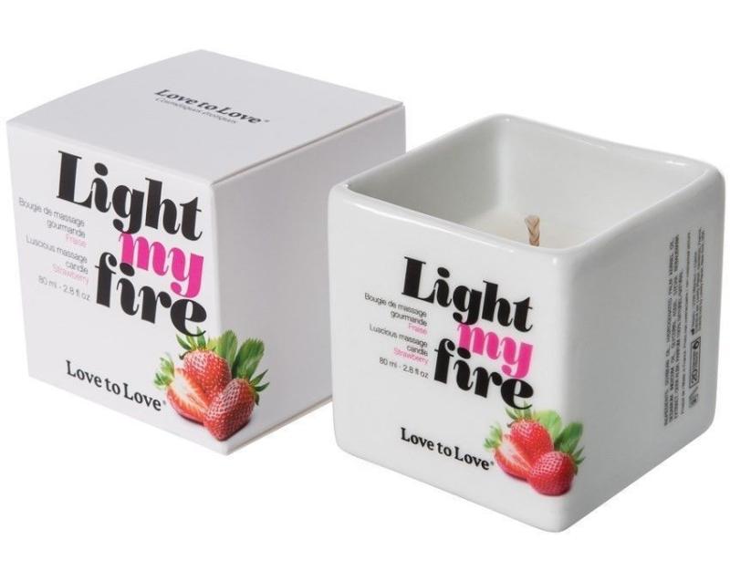 SO1398 Массажная свеча Love To Love LIGHT MY FIRE Strawberry (80 мл) без парабенов и консервантов