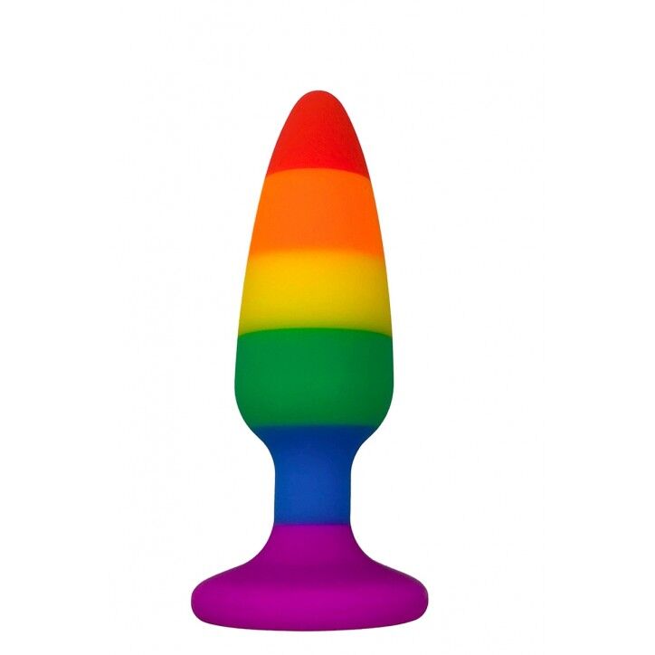 SO7435 Силіконова анальна пробка Wooomy Hiperloo Silicone Rainbow Plug M, діаметр 2,9 см, довжина 11 см