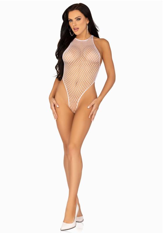 SO7884 Боди-сетка со стразами Leg Avenue Net snap crotch tank bodysuit White, one size