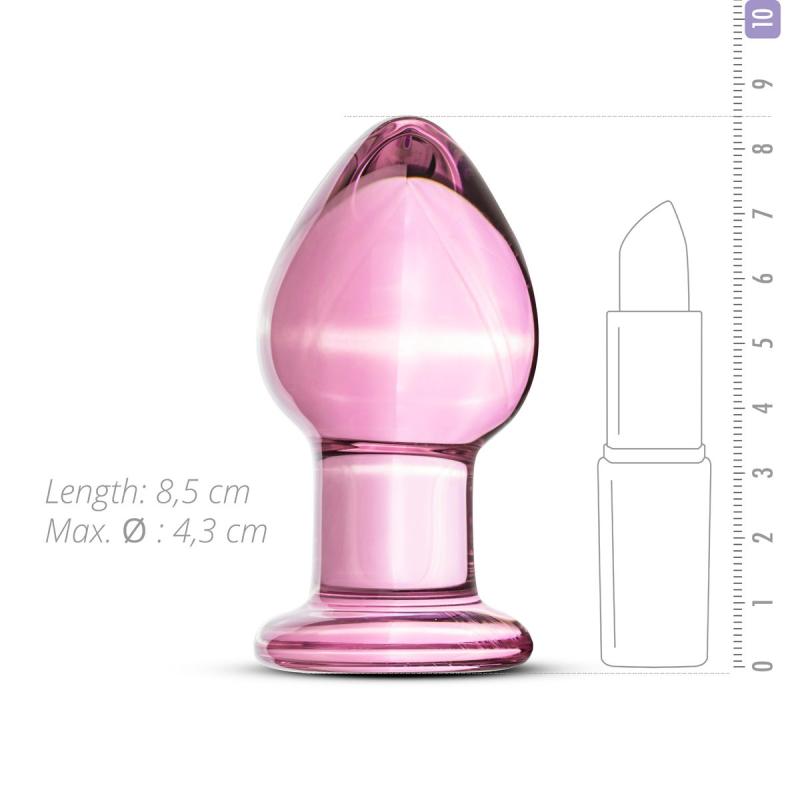 SO4421 Рожева анальна пробка зі скла Gildo Pink Glass Buttplug