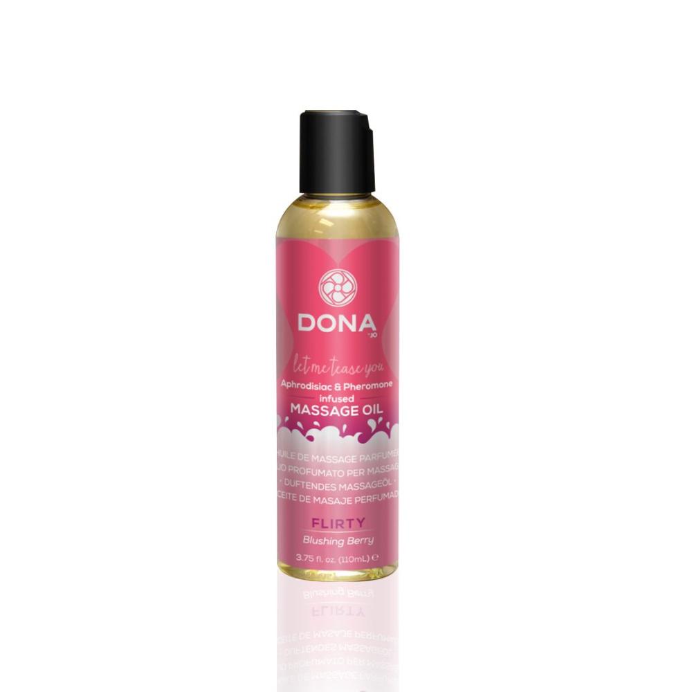 SO1689 Масажна олія DONA Massage Oil FLIRTY – BLUSHING BERRY (110 мл) з феромонами та афродизіаками