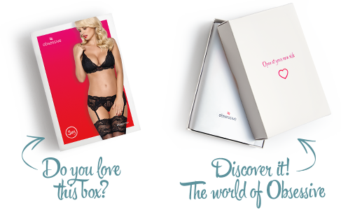 SO7163 Кружевной комплект белья Obsessive 810-SEG-1 S/M Black, бюстгальтер, стринги, пояс для чулок