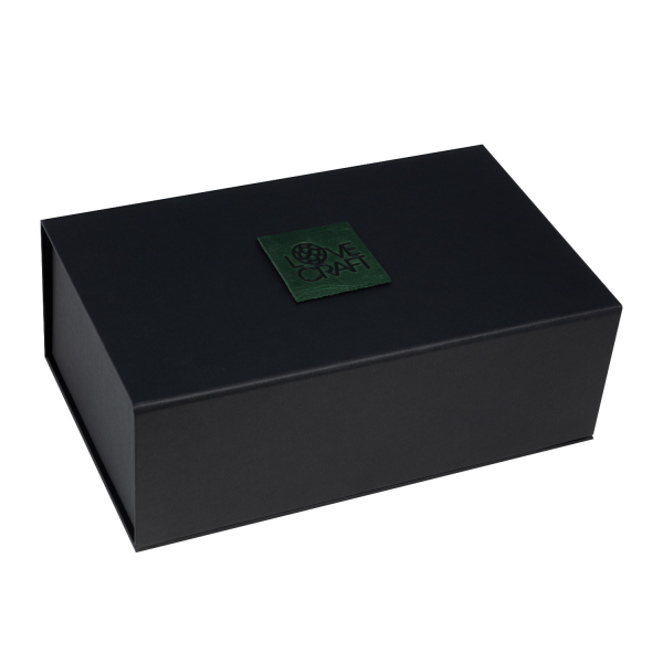 SO3313 Преміум маска кішечки LOVECRAFT, натуральна шкіра, зелена, подарункова упаковка