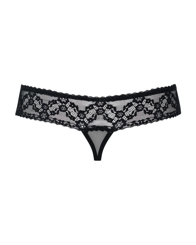 SO7179 Мереживні танги з доступом Obsessive 837-THC-1 S/M, чорні