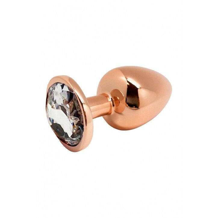 SO7426 Металева анальна пробка Wooomy Tralalo Rose Gold Metal Plug Size L, діаметр 4 см, довжина 9 см