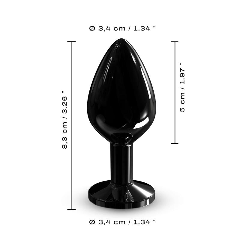 SO7809 Металева анальна пробка з кристалом Dorcel Diamond Plug Black M