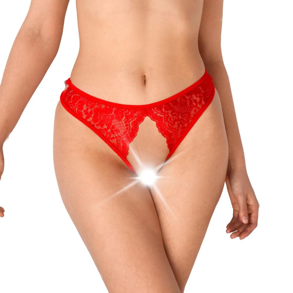 SO7468 Мереживні трусики з відкритим доступом Art of Sex - Mia, розмір L-2XL, Червоний