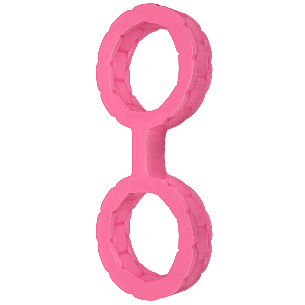 SO1968 Наручники з силікону Doc Johnson The Cuffs Large - Pink, добре тягнуться, для рук і для ніг