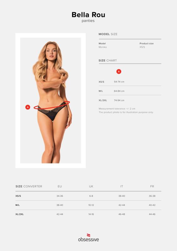 SO7857 Сітчасті трусики під омбре Obsessive Bella Rou panties XL/2XL