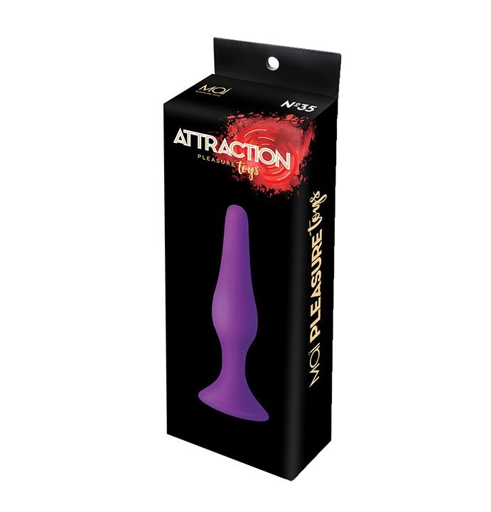 SO5007 Анальна пробка з присоскою MAI Attraction Toys №35 Purple, довжина 15,5 см, діаметр 3,8см