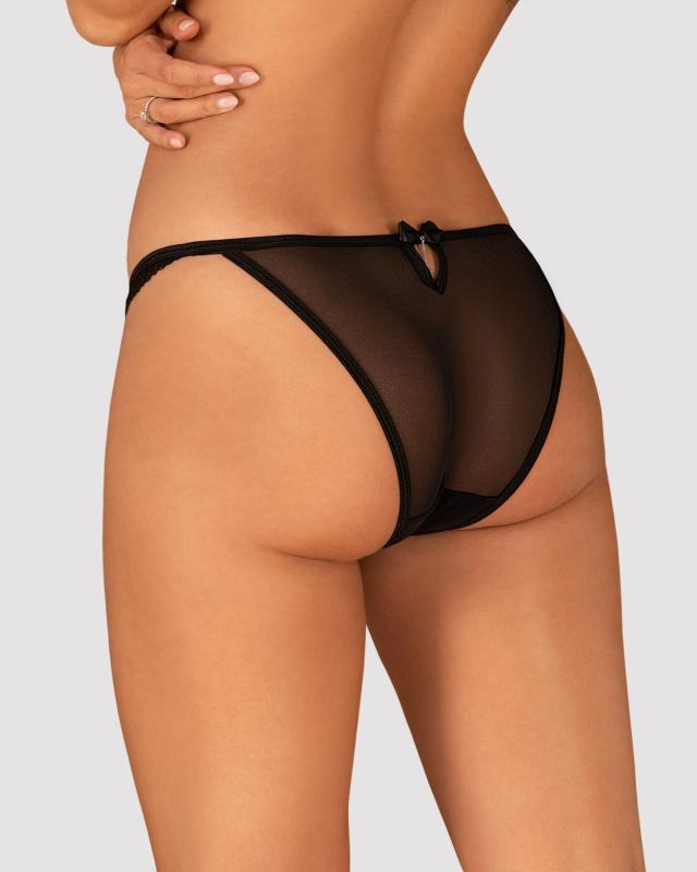 SO7282 Полупрозрачные трусики с подвеской Obsessive Ivannes panties black 2XL/3XL, черные