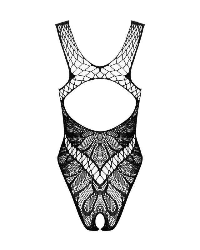 SO7685 Бодістокінг з вирізами Obsessive B138 teddy S/M/L, black, з доступом