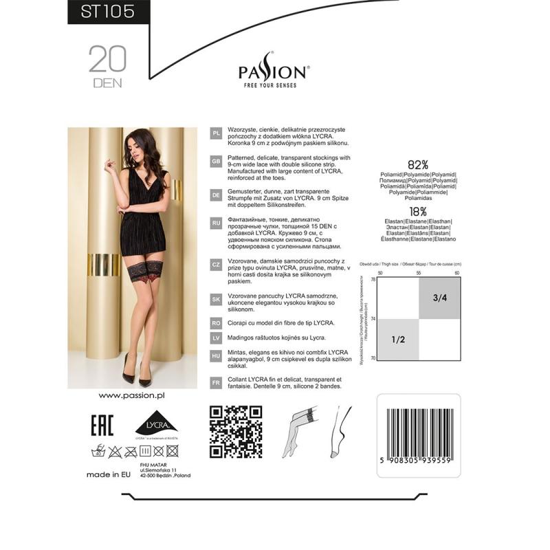 PS23639 Панчохи ST105 3/4 grey - Passion