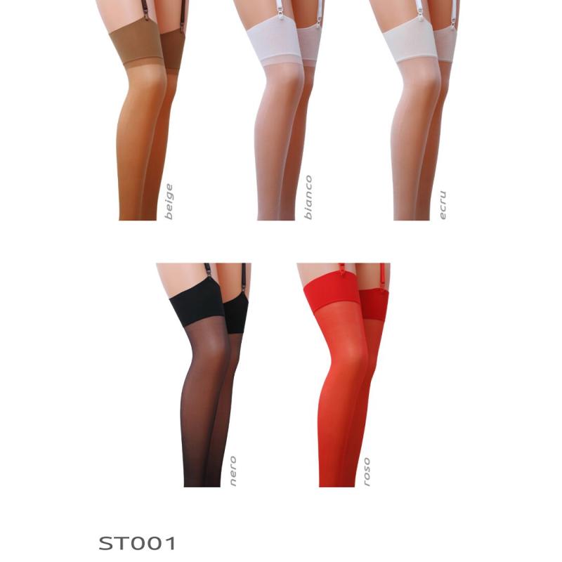 PS23601 Классические чулки под пояс с широкой резинкой ST001 1/2 nero - Passion