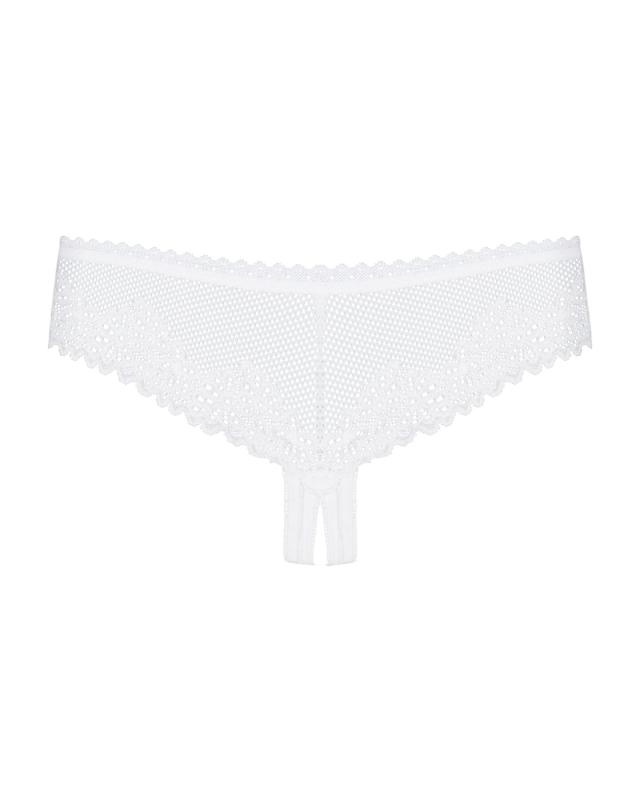 SO7196 Мереживні трусики з доступом Obsessive Alabastra S/M, білий