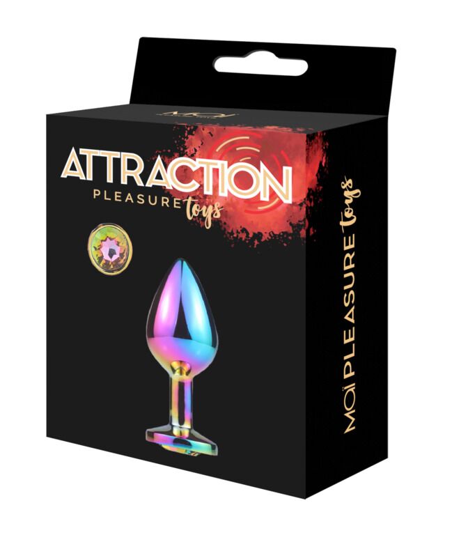 SO6039 Металева анальна пробка MAI Attraction Toys №73 Rainbow