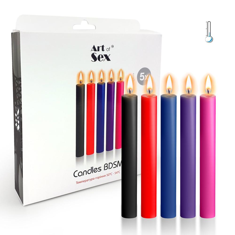 SO5962 Набір воскових свічок Art of Sex Thin 16 см (5 шт), низькотемпературні, тонкі
