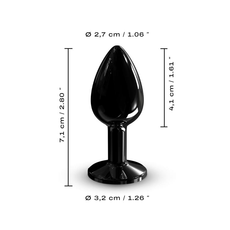 SO7808 Металева анальна пробка з кристалом Dorcel Diamond Plug Black S