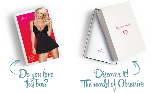 SO7152 Сатиновий пеньюар із мереживом Obsessive 810-BAB-1 babydoll & thong S/M, чорний, пеньюар, танга