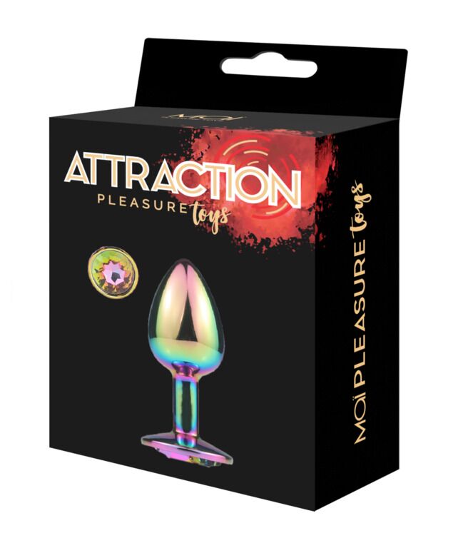 SO6038 Металева анальна пробка MAI Attraction Toys №72 Rainbow