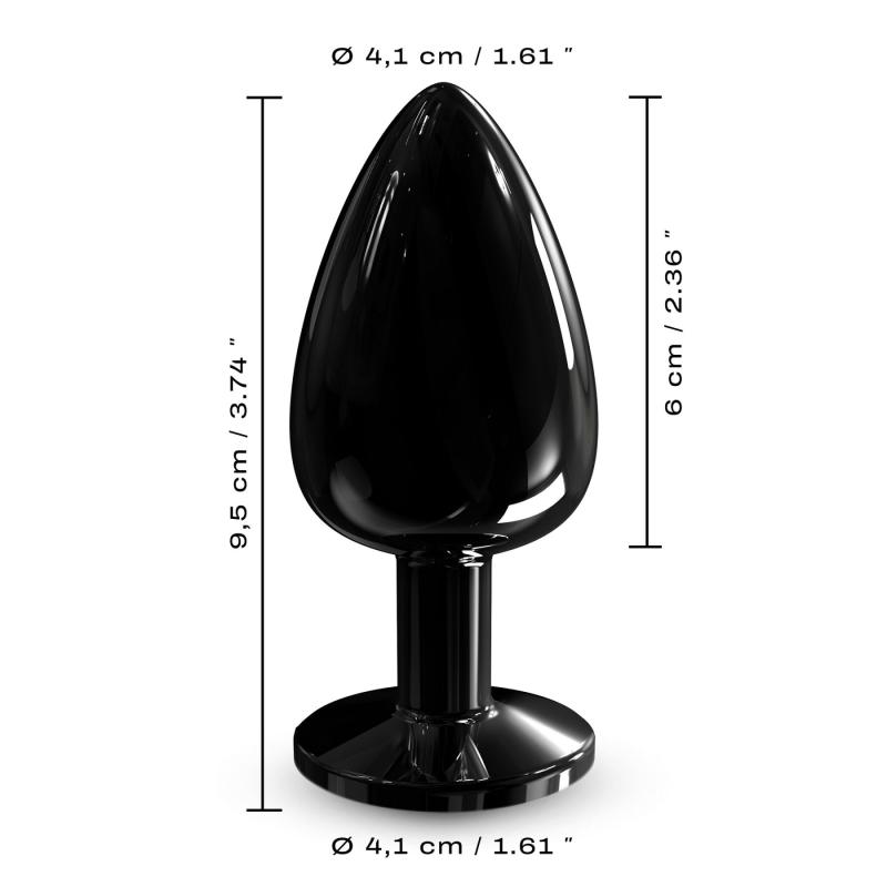 SO7810 Металева анальна пробка з кристалом Dorcel Diamond Plug Black L