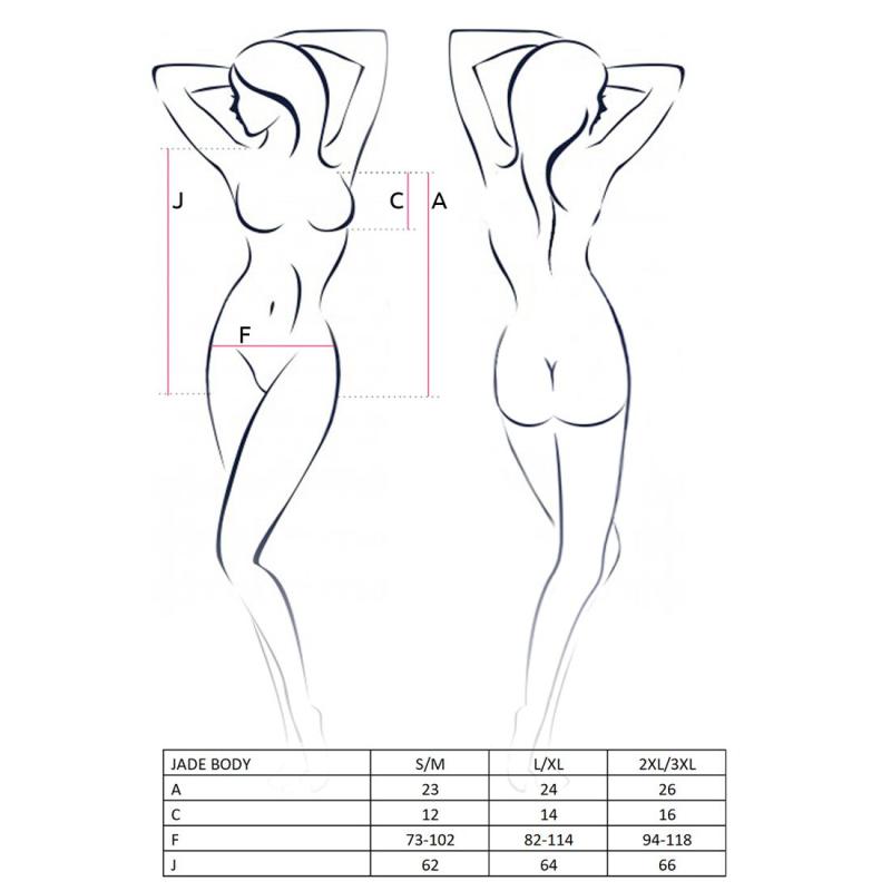 PS27403 Откровенное боди с элементами стреп JADE BODY black XXL/XXXL - Passion Exclusive