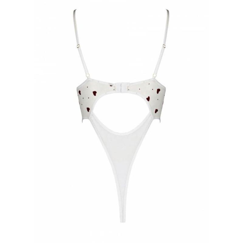 SO4757 Еротичний боді з малюнком LOVELIA BODY white S/M - Passion