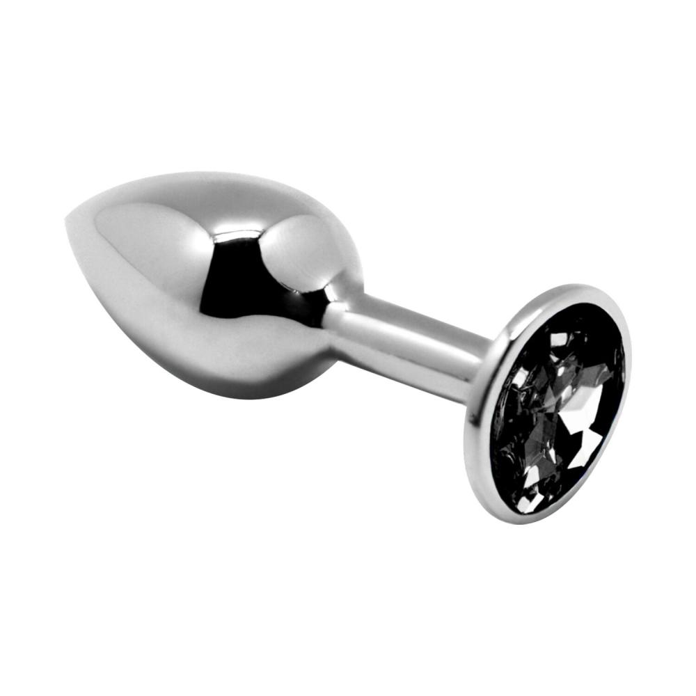 SO6006 Металева анальна пробка з кристалом Alive Mini Metal Butt Plug Black L