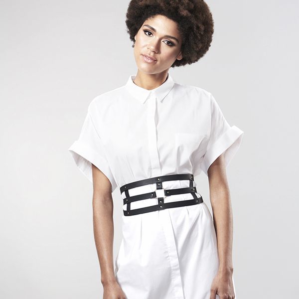 SO2680 Портупея-пояс Bijoux Indiscrets MAZE - Wide Belt and Restraints Black, екошкіра