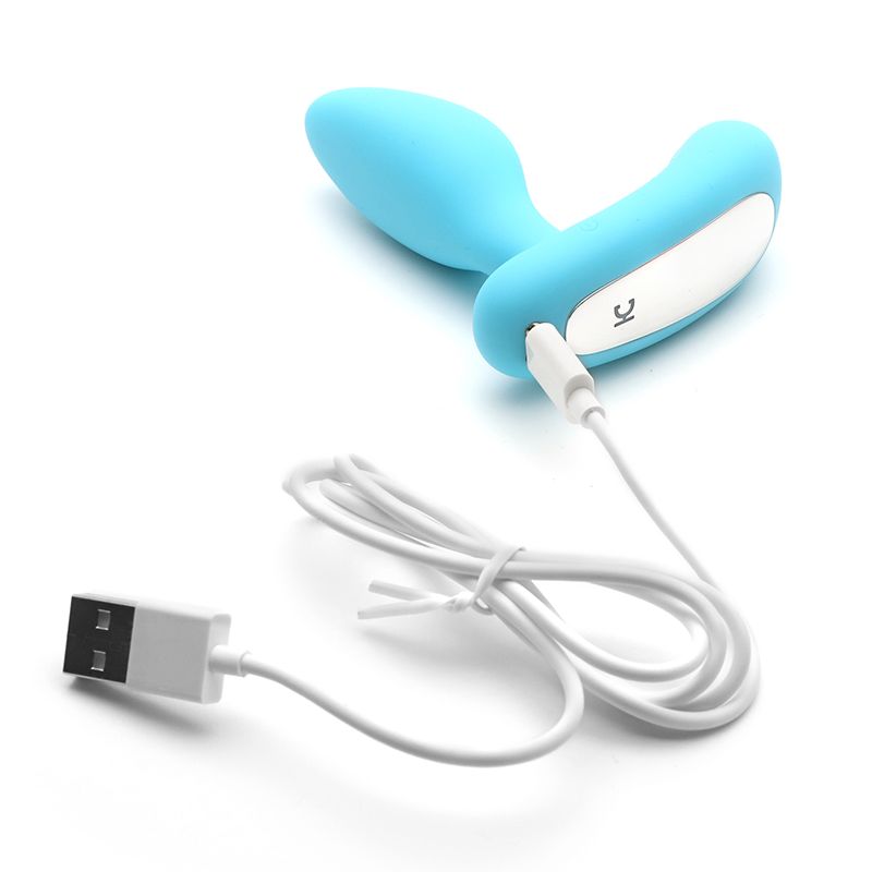 SO3767 Вібропробка і масажер простати 2в1 KISTOY Gordon Blue з пультом ДК, гнучка ніжка