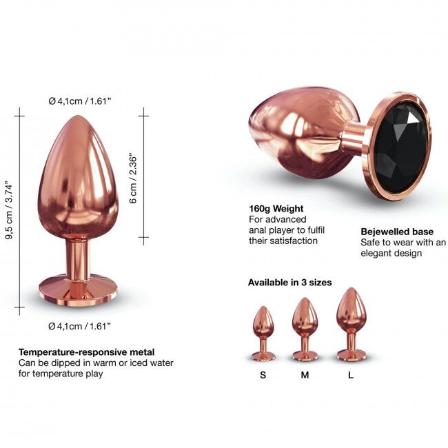 SO5530 Металлическая анальная пробка с украшением в виде кристалла Dorcel - Diamond Plug Rose Gold L