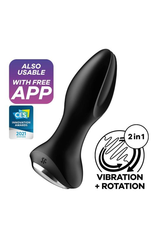 SO6279 Анальна смарт вібропробка із перлинним масажем Satisfyer Rotator Plug 2+ Black