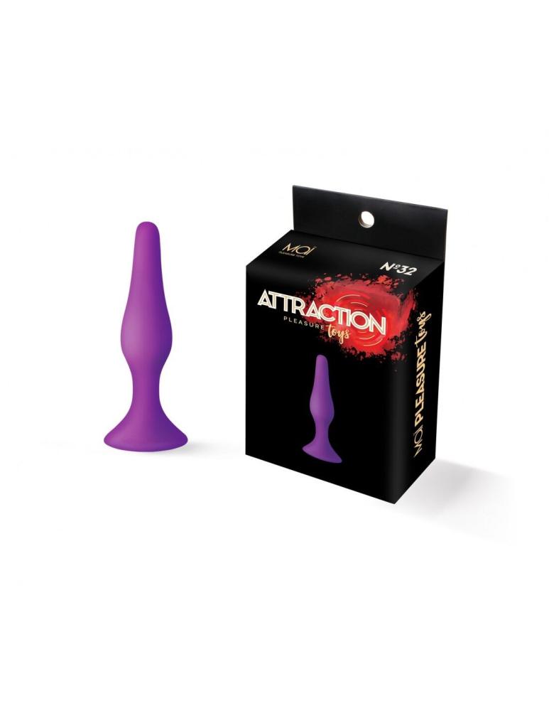 SO4623 Анальна пробка на присосці MAI Attraction Toys №32 Purple, довжина 10,5 см, діаметр 2,5 см