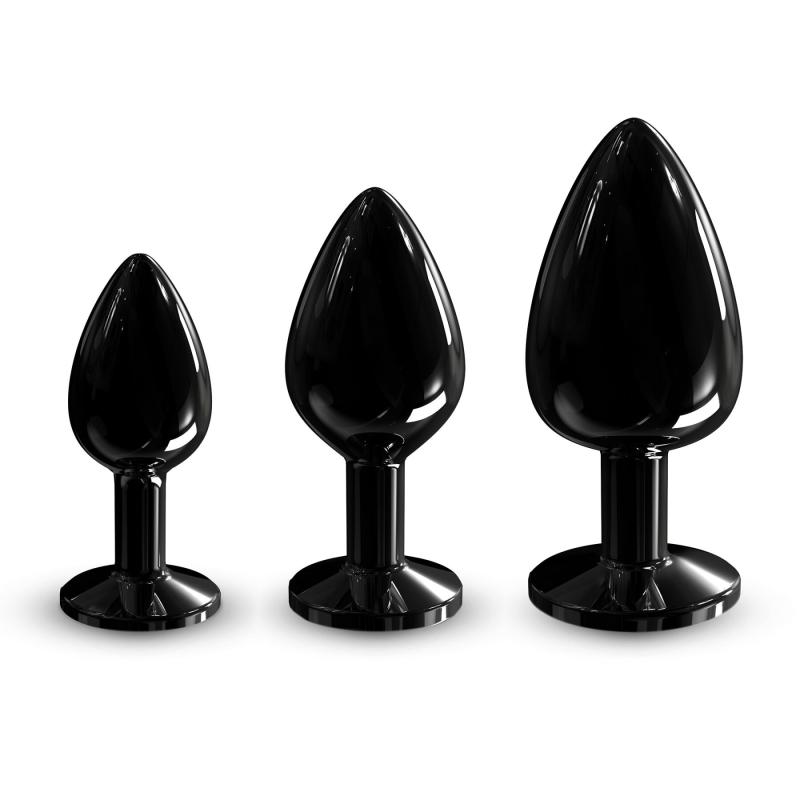 SO7809 Металева анальна пробка з кристалом Dorcel Diamond Plug Black M