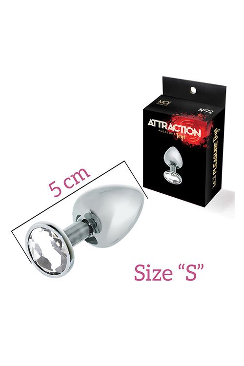 SO4641 Анальна пробка з кристалом MAI Attraction Toys №72, довжина 5см, діаметр 2,5 см