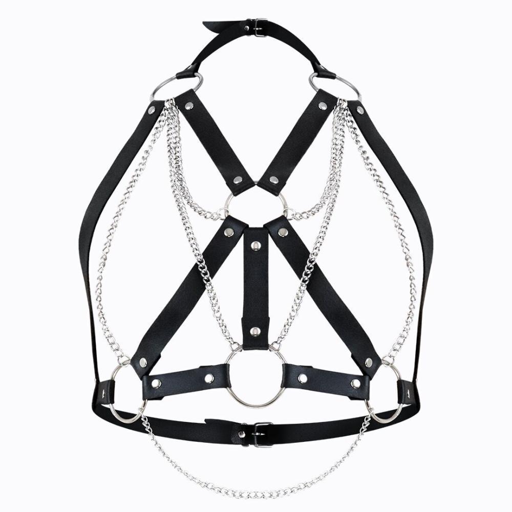 SO8397 Женская портупея  Art of Sex - Aiden Leather harness, Черный L-2XL
