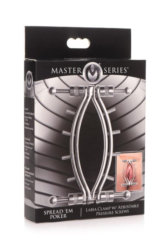 SO8798 Затискач для статевих губ Master Series Spread'Em Poker Vagina Clamp with Adjustable Pressure Screws