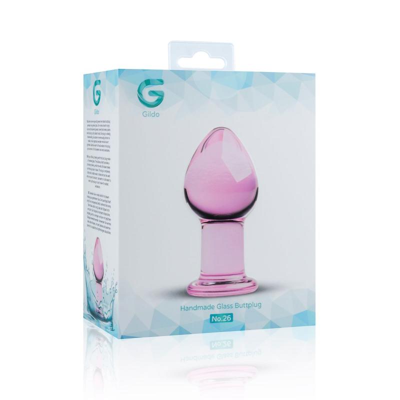 SO4421 Рожева анальна пробка зі скла Gildo Pink Glass Buttplug