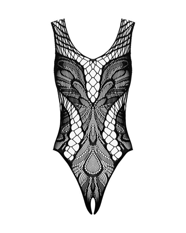 SO7685 Бодістокінг з вирізами Obsessive B138 teddy S/M/L, black, з доступом